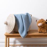 Native Natural Hoop Pattern Baby Blue Wool Blanket | Size: Small