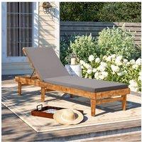 Living and Home 8cm H Comfortable Outdoor Solid Grey Color Bench Cushion