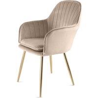 Genesis Muse Velvet Accent Chair Upholstered Modern Chair with Backrest in Taupe | Size: 1 Seater