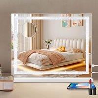 INMTFEI White Hollywood Crystal LED Vanity Makeup Mirror 3 Modes 58x46cm | Size: 58x46 cm