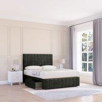 Sloomy California Divan Bed Base Slate Naples 2 Drawers 12 Footboard & 26 Struts Headboard in Dark Grey | Size: Single