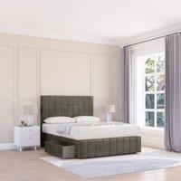 Sloomy California Divan Bed Base Slate Naples 2 Drawers 12 Footboard & 26 Struts Headboard in Light Grey | Size: Super King