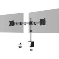 Durable Select Monitor Mount Desk Clamp for 2 Screens - 13 - 27" - Silver