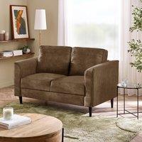 FurnitureboxUK Logan Brown Faux Leather 2 Seater Sofa