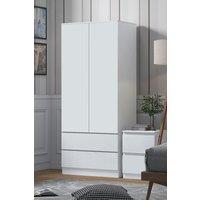 FWStyle Stora 2 Door 2 Drawer Wardrobe White (H) 180.5 (W) 80 (D) 50cm
