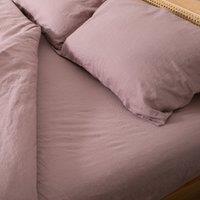 Native Natural Blush Pink Single 100% Linen Fitted Sheet (90x190cm) in Rose | Size: Single Fitted