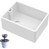 Balterley One Bowl Fireclay Belfast Kitchen Sink 595x455x254mm & Waste in White