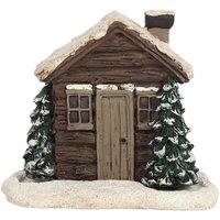 Something Different Log Cabin Incense Cone Holder in Dark Brown