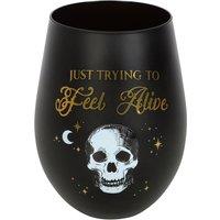 Something Different Just Trying To Feel Alive Stemless Wine Glass in Jet Black