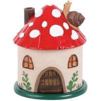 Something Different Resin Mushroom House Incense Cone Holder in Beige