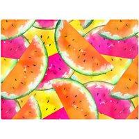Warren Reed - Designer Watermelon Design Glass Chopping Board in Orange
