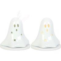 Something Different Ceramic Ghost Tealight & Incense Cone Holder in White