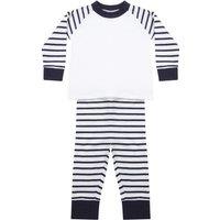 Larkwood Striped Long Pyjama Set in Navy | Size: 18-24 m
