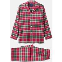 British Boxers Men's Gaia Tartan Brushed Cotton Pyjama Set in Burgundy | Size: 2XL