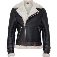 Infinity Leather Men's Sheepskin Leather Biker Jacket-Edmonton in Brown | Size: Large