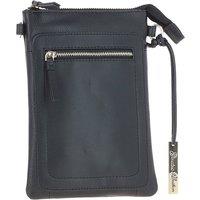 Ashwood Leather Women's Real Leather Crossbody Smart Phone Bag in Black