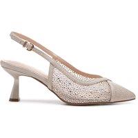 Paradox London Women's 'Fascinate' Wide Fit Mesh Mid Heel Sling Backs in Gold | Size: 8E
