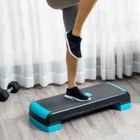 HOMCOM Aerobic Step Three-Level Adjustable Exercise Stepper for Home, Office in Blue