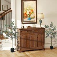 HOMCOM 2 Pack Artificial Plants, Faux Silk Eucalyptus Trees, 120cm in Green
