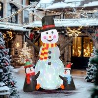 OUTSUNNY Blow Up Christmas Inflatables with Flashing Projector Light in White | Size: 6ft