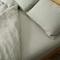 Native Natural Stone Single 100% Linen Fitted Sheet (90x190cm) | Size: Single Fitted