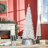 HOMCOM Pencil Slim Artificial Christmas Tree with Study Stand Tips in White