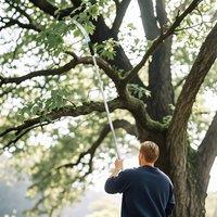 OUTSUNNY 1.8-2.9 m Telescopic Tree Pruner, Tree Lopper Long Reach in Silver