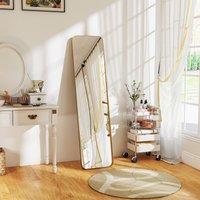 HOMCOM Rectangular Full Length Mirror for Bedroom, 40 x 160 cm, Gold Tone | Size: 40 x 160 cm