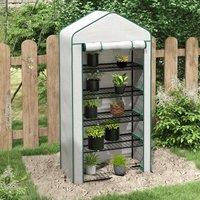 OUTSUNNY Widened Mini Greenhouse 5 Tier Green House, 193H x 90W x 49Dcm in White