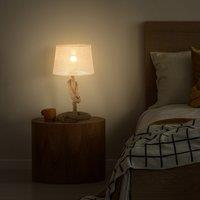 HOMCOM Nautical Style Rope-Base Table Lamp Fabric Lampshade Metal Frame in Beige