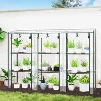 OUTSUNNY 3 Tier Lean-to Mini Greenhouse with Plastic Cover, Clear