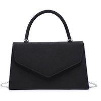 JFY Women's Top Handle Suede Clutch Bag in Black