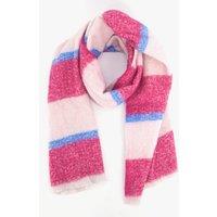 Sarta Women's Zola Midweight Scarf - Block Stripe in Fuchsia