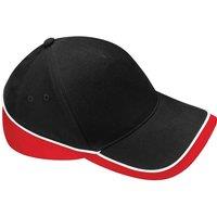 Beechfield Men's Teamwear Competition Cap Baseball Headwear Pack of 2 in Black