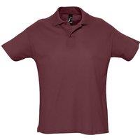 SOL'S Men's Summer II Pique Short Sleeve Polo Shirt in Burgundy | Size: Medium