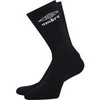Umbro Men's Logo Crew Socks (Pack of 3) in Black | Size: 6-11
