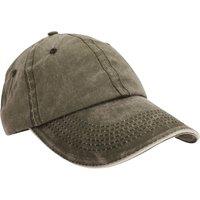 Result Men's Washed Fine Line Cotton Baseball Cap With Sandwich Peak Pack of 2 in Olive