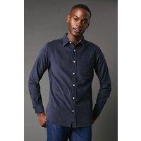 Maine Men's Corduroy Long Sleeve Shirt in Dark Blue | Size: 2XL
