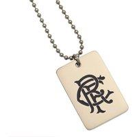 Rangers FC Men's Enamel Crest Dog Tag & Chain in Silver