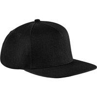 Beechfield Men's Original Flat Peak Snapback Cap Pack of 2 in True Black