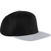 Beechfield Men's Original Flat Peak Snapback Cap Pack of 2 in Jet Black
