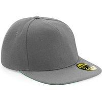 Beechfield Men's Original Flat Peak Snapback Cap Pack of 2 in Grey