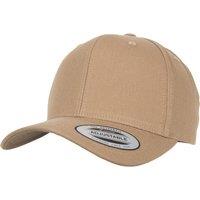 Flexfit by Yupoong Men's 6 Panel Curved Metal Snap Cap in Light Brown