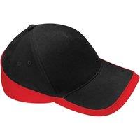 Beechfield Men's Teamwear Competition Cap Baseball Headwear Pack of 2 in Black