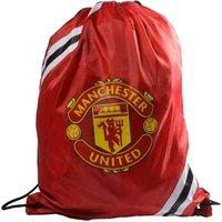 Manchester United FC Men's Striped Drawstring Bag in Red