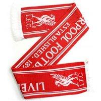 Liverpool FC Men's Jacquard Knit Football Manager Scarf in Red