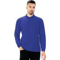 Casual Classic Men's Long Sleeve Polo in Blue | Size: 3XL