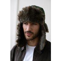 SVNX Men's Tapper Hat with Faux Fur Lining in Green