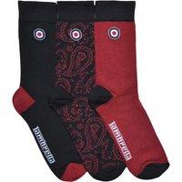 Lambretta Men's Paisley Socks (Pack of 3) in Black | Size: 6-11