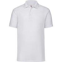 Fruit of the Loom Men's 65 35 Polycotton Pique Polo Shirt in White | Size: XL